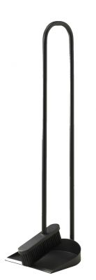 Schwarzes Cane Kehrschaufelset mit Besen und Schaufel für die Reinigung im Haus.